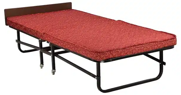 FurniFuture Mariana Premium Single Folding Rollaway Bed with 3" Mattress